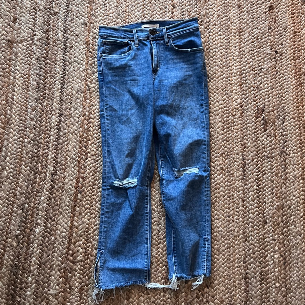 Levi’s Straight-Leg Raw Edged Jeans